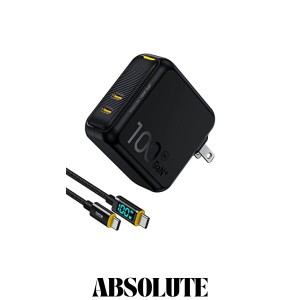 PD 充電器 100W AOHI 2ポート 充電器 Type-C GaN+ USB-C 充電器 【 PSE技術基準適合/折りたたみ式/最軽量 】 ACアダプター、MacBook Pro/