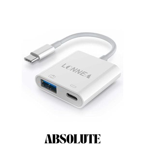 Lonnea USB-C OTG変換アダプター - PD急速充電 USB3.0 高速データ伝送 USB タイプC カメラアダプター アプリ不要で接続可 TYPE-C端子 ス