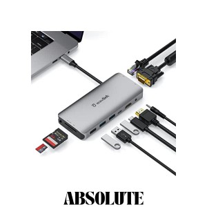 WAVLINKドッキングステーションtype c/USBハブ60W充電HDM/VGAポート4K＠30Hz/2K＠60Hzに対応/3ｘUSB-A3.0ポート/1ｘRJ45ギガビット/1 x S