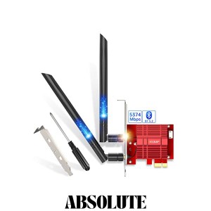 EDUP WiFi 6E PCIe AX5400 WiFiカード 内蔵AX210 Bluetooth5.2 802.11ax PCI-Express 無線LANカード 6G / 5G / 2.4GHz 6dBiアンテナ（ヒ