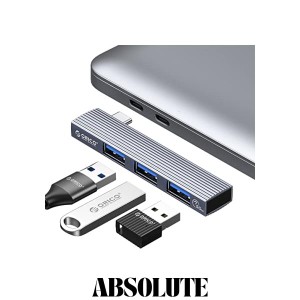 ORICO USB C ハブ MacBook Air/Pro ハブ 3-in-1 USB3.0 / USB2.0 OTG機能対応可能 超小型 Type C ハブ 直挿し 軽量 持ち運び便利 アルミ