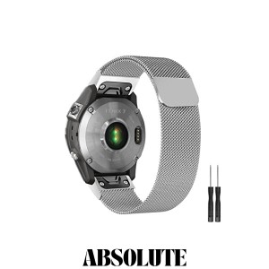 AiMaoo QuickFit 22mm バンド Garmin Fenix 7/Fenix 6 GPS/6 Pro Solar/6 Sapphire GPS/Fenix 5/5 Plus 対応 交換バンド ステンレス鋼 磁