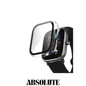 AiMaoo Amazfit GTS 4 Mini 対応 ケース 強化ガラスフィルム 保護 カバー 硬質ポリPC素材 一体化 耐衝撃 傷防止 変色防止 全面カバー 全