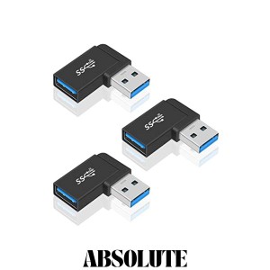 Poyiccot USB 3.0 延長 L型アダプタ 、USB L字 USB L型アダプタ、USB 変換アダプタ L字 (タイプAオス- タイプAメス）左右90° 方向変換 