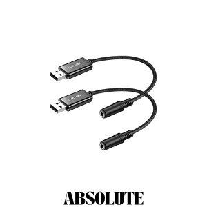 DuKabel 2個セット usb イヤホンジャック 変換アダプタ USBポート-4極（TRRS）3.5mmミニジャック変換ケーブル USB外付け サウンドカード 