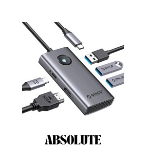 ORICO USB C ハブ 5-in-1 USB3.0 5Gbpsデータ転送 4K@30Hz HDMI出力 60W PD充電 2*USB2.0 usb ハブ ドッキングステーション セルフパワー