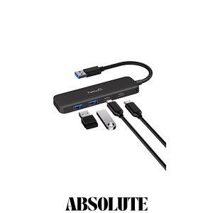 デュアルUSB C USB A 3.2ハブ。2* USB-C 3.2と2* USB-A 3.2の4ポート、ラップトップ、PS4、フラッシュドライブ、HDD、Xbox、プリンタ、マ