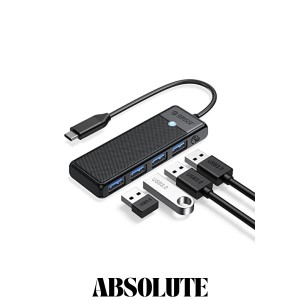 ORICO USB3.0 ハブ Type-C 4ポート バスパワー コンパクト 軽量 5Gbps高速転送 usb hub 拡張 ノートPC対応 Windows/Mac OS/Android/Linux