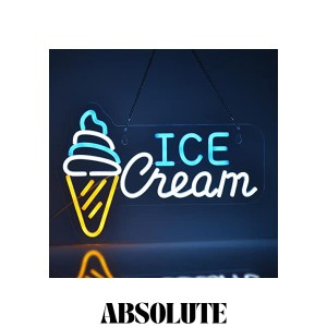 JOMOBUTY Ice？Creamネオンサイン LEDアイスクリームネオンライト アイスクリーム屋さんお店看板 店舗インテリア レストラン バー 居酒屋