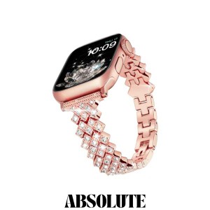 [Aniaboho] Apple Watch バンド 41mm 40mm 38mm 女性用アップルウオッチ バンド ダイヤモンドベルト 超薄型の金属製アップルウオッチ ベ