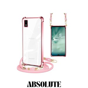 PAILAIMEN AQUOS wish ケース AQUOS wish2 クリア ショルダー耐衝撃カバー ストラップ AQUOS SH-51C SH-M20 SHG06 A104SH ケース スマホ