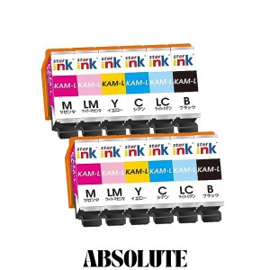 エプソン 対応 KAM-6CL-L カメ Epson 互換インク 12本セット (2BK/2C/2M/2Y/2LC/2LM) KAM-6CL インク KAM 互換インクカートリッジ EP-883