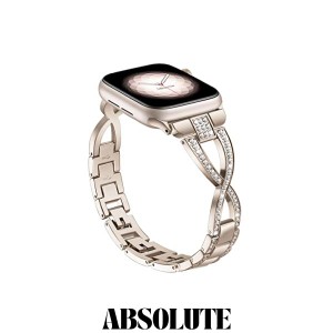 Missair コンパチブル アップルウォッチバンド キラキラ 金属バンド 41mm 40mm 38mm 女性 Apple watch バンド ステンレス ラインストーン