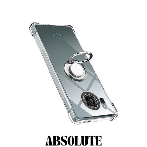 AQUOS R8 ケース AQUOS R8s ケースリング TPU 薄型 軽量シリコン 耐衝撃 指紋防止 車載ホルダー対応 防塵 一体型 人気 携帯カバー(クリア