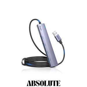 Aceele USB ハブ 5ポート USB 3.0 ハブ 120cm Type-C 給電用ポート付き PS4対応 軽量 コンパクト5Gbps高速データ転送 usbハブ3.0 在宅勤