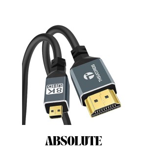 Thsucords 超薄型 8K 4K Micro HDMI - HDMIケーブル 1M 柔軟 ソフト スリム Micro HDMI 2.1 リード 48Gbps 高速 8K@60Hz 4K@120hz GoPro 