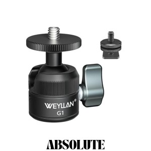 WEYLLAN 自由雲台 360°回転可能 小型 軽量ボール雲台 耐荷重3KG 18mmパイプ径採用 持ち運び便利 小型ボール雲台 高安定性小型三脚 写真/