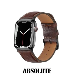 [HITZEE] アップルウォッチ バンドレザー コンパチブル Apple Watch バンド 49mm 45mm 44mm 42mm, 本革交換ストラップ Apple Watch Ultra