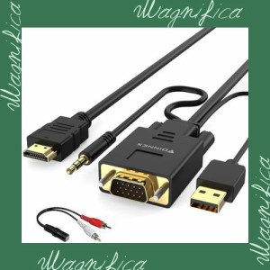 VGA HDMI ケーブルVGA HDMI 変換ケーブル1.8M VGA HDMI 変換 アダプターケーブル VGA to HDMI 出力変換アダプタ VGA HDMI ビデオ変換 ア