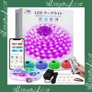 SIBI LIGHTING LEDテープライト10m アプリ制御 APP操作 44？リモコン付き ledテープ RGB 音楽LEDテープ DIY マルチカラー DIY切断可能 調