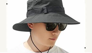 [Pawinpaw] サファリハット メンズ つば広 帽子 【UVカット・通気構造・2way・超軽量】日除け帽子 ハット メンズ 大きいサイズ 日焼け 吸