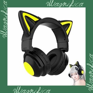 QuiExact ヘッドセットブルートゥースイヤホン猫の耳が光る可愛い女性用ワイヤレススポーツステレオヘッドセット 猫耳ヘッドホン ライト