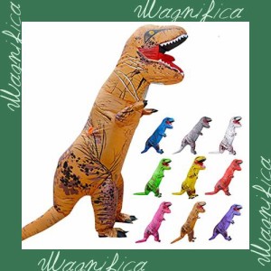 大人用 ティラノサウルス インフレータブルスーツ T-REX コスプレ服 (ブラウン)