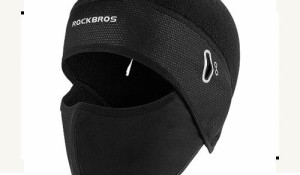 ROCKBROS(ロックブロス)ヘルメット インナーキャップ 防寒 保温 裏起毛 フルフェイス 一体型 メガネ穴付き ストレッチ性 吸汗速乾 バイク