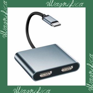 USB C HDMI 変換アダプター デュアル HDMI Type-C マルチディスプレイアダプタ HDMI 拡張/複製 3画面 4Kx2K映像出力 USB HDMI 2ポートデ