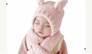 [SLINX] ベビー 新生児 帽子 ニット 動物 耳 うさぎ うさ耳 可愛い マフラー セット あったか 防寒 子供用 男の子 女の子 キッズ 赤ちゃ