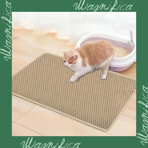 猫トイレマット 猫砂マット Qhoculi 猫砂取りマット 飛び散り防止 75x55CM 複数サイズ・色 猫マットトイレ 二重構造 マッサージ式 洗える