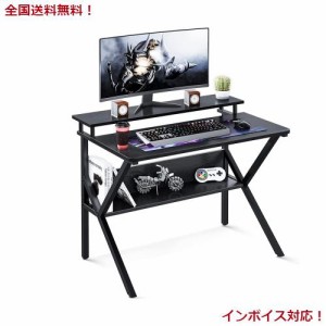 KKL パソコンデスク モニター台付き 幅70cm×奥行48cm 机 pcデスク 棚付きデスク コンパクト 省スペース 在宅勤務 テレワークデスク 頑丈