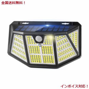 ソーラーライト 屋外 センサーライト ソーラー 電気代0 人感センサー LEDライト【自動点灯 310LED 5面発光 3つ知能モード 太陽光発電 IP6