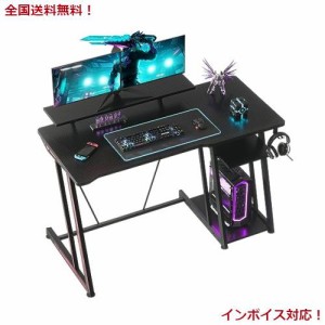 YeTom ゲーミングデスク ゲーミング テーブル ゲームデスク 幅120cm gaming desk 収納ラック2段付き 台下区分収納対応 机 pcデスク ゲー