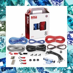 BOSS Audio Systems KIT2 アンプ取り付け用ワイヤーキット - 車載アンプ配線キット ラジオ/サブウーファー/スピーカーの接続＆電力供給用