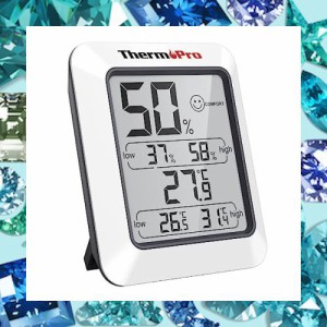 ThermoProサーモプロ 湿度計 デジタル温湿度計 室内温度計湿度計 顔マーク おしゃれ 最高最低温湿度表示 高精度 おしゃれ コンパクト 見