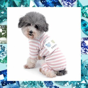 Ranphy 犬服 パジャマ ロンパース Tシャツ 猫服 小型犬 ストライプ ボーダー柄 綿製 柔らかい ドッグウエア かわいい おしゃれ カバーオ