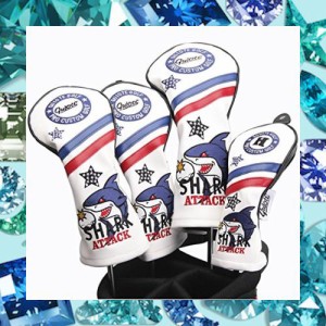 Guiote ゴルフヘッドカバー Golf head covers クラブヘッドカバー ウッドカバー ドライバー 新デザイン 交換可能な番号タグ付き（#2.#3.#