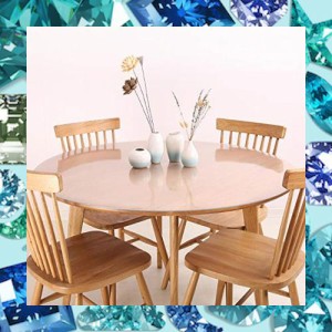 ZIJINJIAJU防油 テーブル 透明マット 撥水 テーブルクロス PVC 円形 テーブルクロス テーブルマット デスクマット 透明 テーブルカバー 