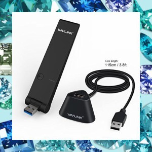 Wavlink AC1300無線LAN 親機 USB 3.0WiFi子機 ワイヤレスデュアルバンド USB 3.0アダプタ WPS機能 USB3.0ミニドック/クレードル付き802.1