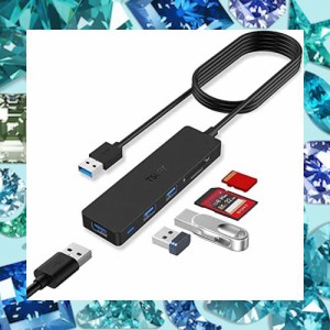 TSUPY USB ハブ 3.0 USB ハブ SD Micro SD 5ポート 120cm バスパワー 軽量 コンパクト MacBook/Windows / PS4 等 ノートPC 他対応テレワ