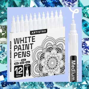 White Paint Markers ホワイト ペイントマーカー ロックペインティング 石 セラミック 陶器 タイヤ ガラス 木 布 生地 金属 キャンバス 