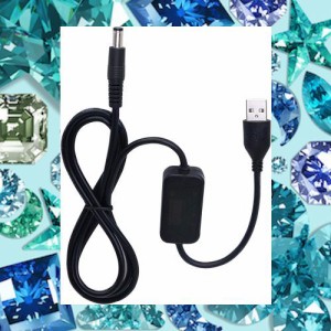 SinLoon 5v 12v usb 昇圧 USB(Aタイプ)オス→DCジャックオス 電源供給ケーブル(外径5.5mm内径2.1mm)黒90cm /用のカメラ、電気スタンド、