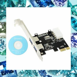 CERRXIAN 快速USB拡張カード USB3.0拡張カード2ポート USB3.0 PCI-E PCI Express 4ピンIDE コネクタ USBアダプタ