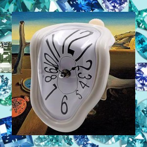 FAREVER 溶ける時計 Salvador Dali 腕時計 溶けた時計 装飾用 自宅 オフィス 棚 机 テーブル 面白い クリエイティブ ギフト ホワイト 白