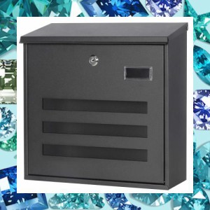 Jssmst（ジェスマット） メールボックス ブラック ポスト キーロック 大型 郵便受け 壁掛け 34.5x33x11cm(918-Black)