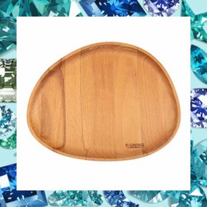 K-UNING木製トレイ ラウンドプレート 木製お皿 ボウル ランチプレート 北欧風 (木製トレーC)