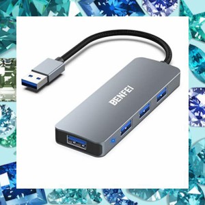 BENFEI USB 3.0 ハブ 4ポート 超薄型 USB 3.0 ハブ MacBook、Mac Pro、Mac Mini、iMac、Surface Pro、XPS、PC、フラッシュドライブ、モバ