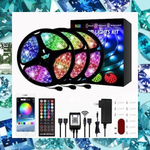 Jenklight RGB LED テープライト 15m LEDテープライト APP操作 アプリ制御 リモコン付き DIY切断可能 調光調色 店 バー 部屋 庭ガーデン