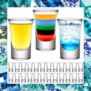 Brand Generic ガラス ショットグラス24個- 30ml/30cc クリアグラス、ヘビーベース ウイスキー、テキーラ、ウォッカ、リキュール、エスプ